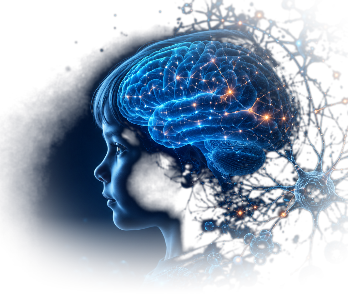 Niño y cerebro neuronal — Terapia Celular en Autismo y PCI